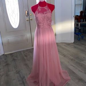 COPY - Halter, open back, chiffon dress